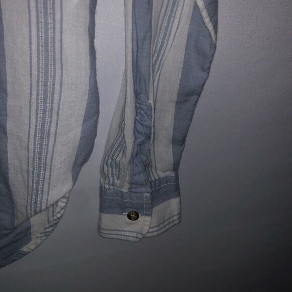 Women's Universal Thread Blue & White Striped Button Down - Picture 7 of 9